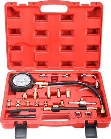 0-140ps Fuel Injection Pressure Tester Gauge Kit Gasoline Gas Oil Injector