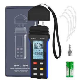 Ai-189a Aiomest Digital Manometer Gas Pressure Tester 2 Psi / 13.79 Kpa Dual Port Air Flow