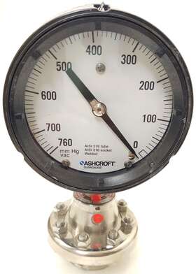 45-1279-ss-04l-xpdhn Ashcroft Vacuum Pressure Gauge 760mm Hg Stainless 1 Inch Npt 45-1279-ss-04l-xpdhn Ashcroft Vacuum Pressure Gauge 760mm Hg Stainless 1 Inch Npt