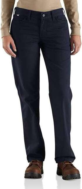 102689 Carhartt Flame Resistant Womens Rugged Flex Canvas Pant 18 Short Dark Navy 102689 Carhartt Flame Resistant Womens Rugged Flex Canvas Pant 18 Short Dark Navy