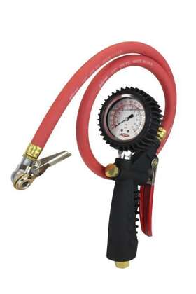 Milton Industries 573a Analog Inflator Gauge With Ball Foot Air Chuck Clip - 1ea