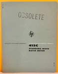 Hp 01267-1 1962 Model 415C Standing Wave Ratio Meter Operating & Service Manual.. Fixed Price $39.99.
