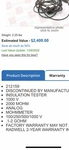 Biddle Megger Insulation Tester 212159CL. Fixed Price $399.99.