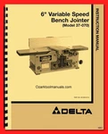 Delta 6" Jointer 37-070 Owner Operating Instructions Service Parts Manual 1651. Fixed Price $17.50.