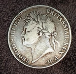 1822 Georgian Crown Solid Silver Antique Coin King George Iv Sterling 0.925 Uk. Fixed Price $336.34.