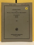 Boonton Q-meters Type 100-A 160-A 170-A Rf Measurements Instruction Manual. Fixed Price $39.99.
