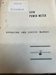 Hewlett Packard 431B Power Meter Manual. Fixed Price $33.52.