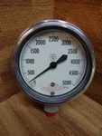 Acco Helicoid Gage 3 1/2" Pressure Gauge 0-5000 Psi Bottom 1/4" Fnpt Rear Mount. Fixed Price $175.00.