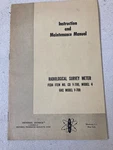 Vintage Radiation Survey Meter Instruction Manual Universal Atomic V-700 Model 4. Fixed Price $11.95.